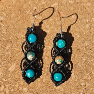 Boucles d'oreille Abondance serpentine teinte
