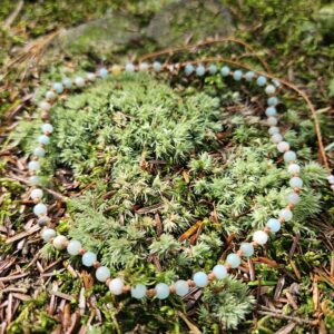 1/2 JapaMala 4mm Amazonite porté en chocker