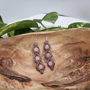 Boucles d'oreille Abondance Quartz rose